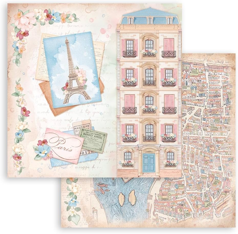 Stamperia Scrapbooking Pad-Create Happiness Oh La La!, Multicoloured, 12 x 12 inches
