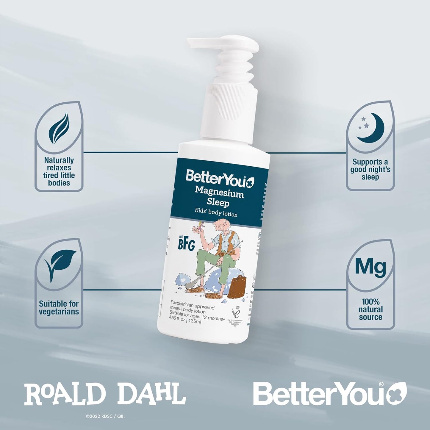 BetterYou Magnesium Sleep Kids' Body Lotion, Pure Magnesium Chloride with Lavender and Chamomile Essential Oils, Paediatrician Approved, Dermatologically Tested and Suitable for Sensitive Skin