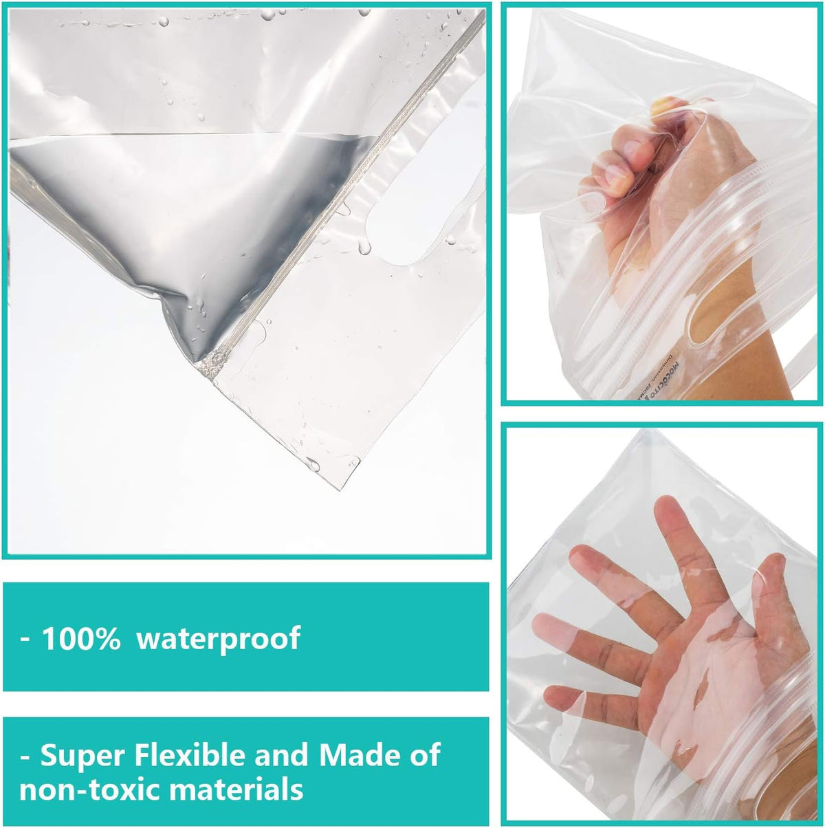 6Pcs Airport Security Liquid Bag Clear Toiletry Bag Flight Clear Liquid Bag 20cm x 20cm Airport Liquid Bags Reusable Bag Approved by EU & UK Hand Luggage Regulations