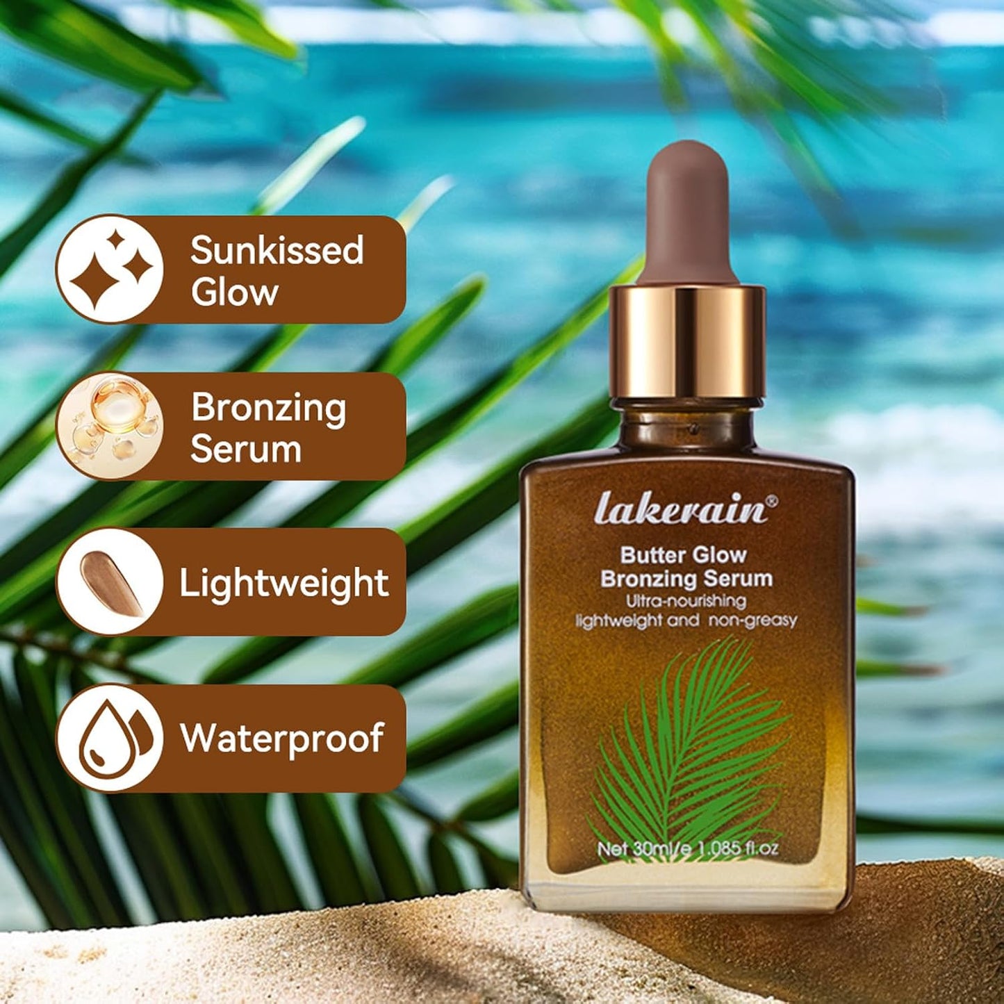 Butter Glow Bronzing Serum - Liquid Bronzing Drops - Shimmer Body Oil - Nourishing Skincare Bronzing Drops - Natural Sunkissed Complexion Flawless Skin