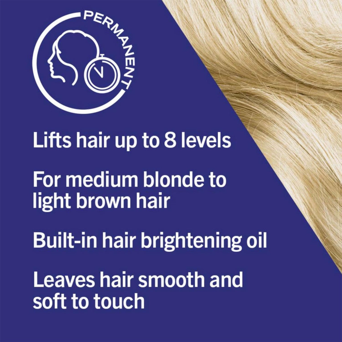 Schwarzkopf LIVE Intense Lightener, Permanent Blonde Bleach Hair Dye, With Brigtening Oil Booster, Lifts Hair Up To 9 Levels - Max Blonde 00B