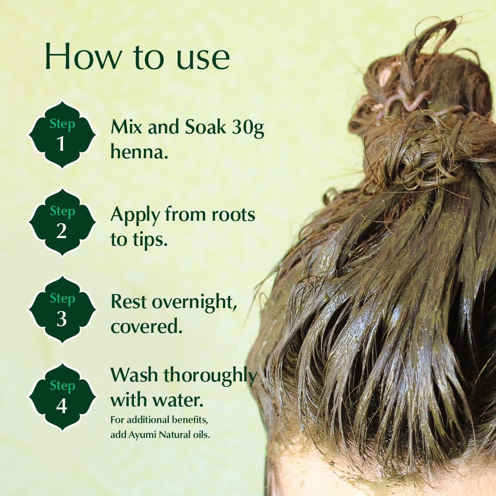 Ayumi Herbal Henna Powder with 9 Himalayan Herbs | Bhringraj Powder | Hibiscus | Brahmi | Nourishing Natural Hair Dye, Dandruff Control |Reducing Itchiness Henna Hair Dye for Men & Women |150g