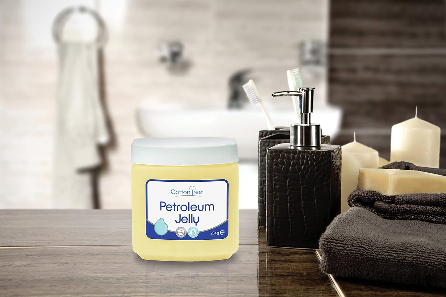 Cotton Tree Petroleum Jelly Original | Fragrance Free Dermatologically Tested, Hypoallergenic, Soothing Barrier Protection For Dry Skin & Chapped Lips (284g)