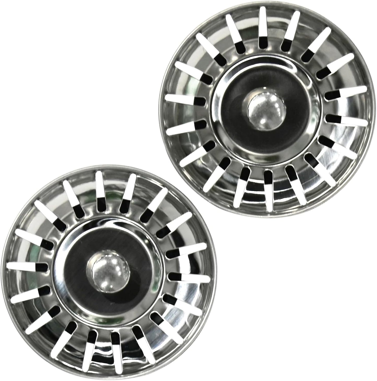 Armo® Stainless Steel Sink Strainers with Hair Catcher, 78MM Diameter, Pack of 2