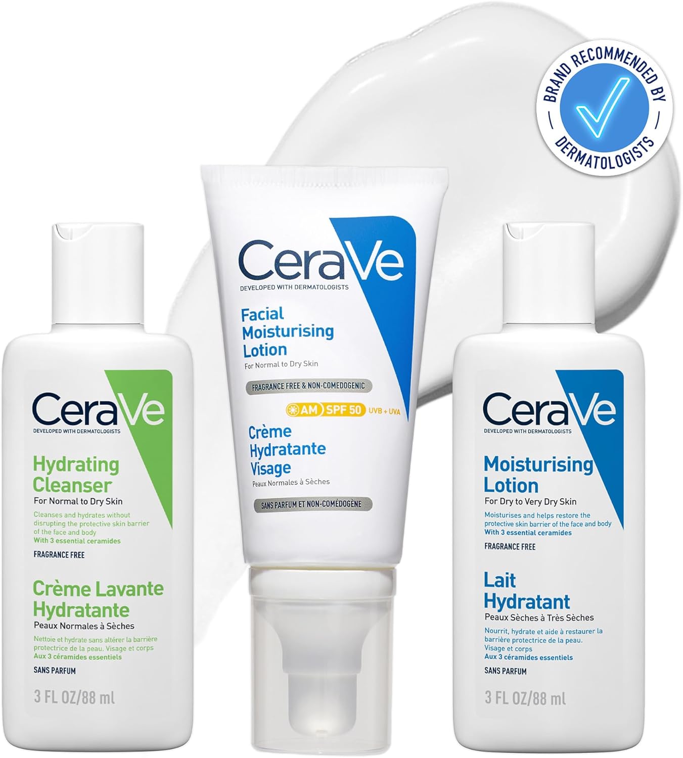 CeraVe Travel Moisturising Lotion, 3 Ceramides, for Dry Skin, 88ml