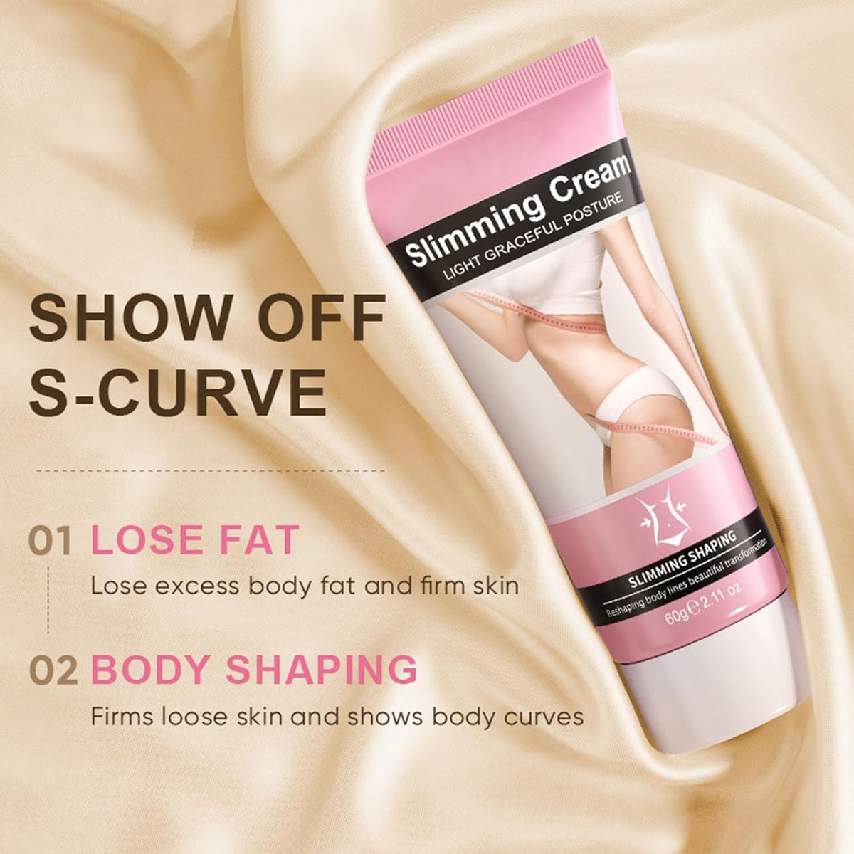 Slimming Cream for Weight Loss, Fat Burning Cream for Belly Waist & Buttocks, Soothing Relaxing Tightening Slimming Goodbye to Cellulite, Women/Men Weight Loss 60g
