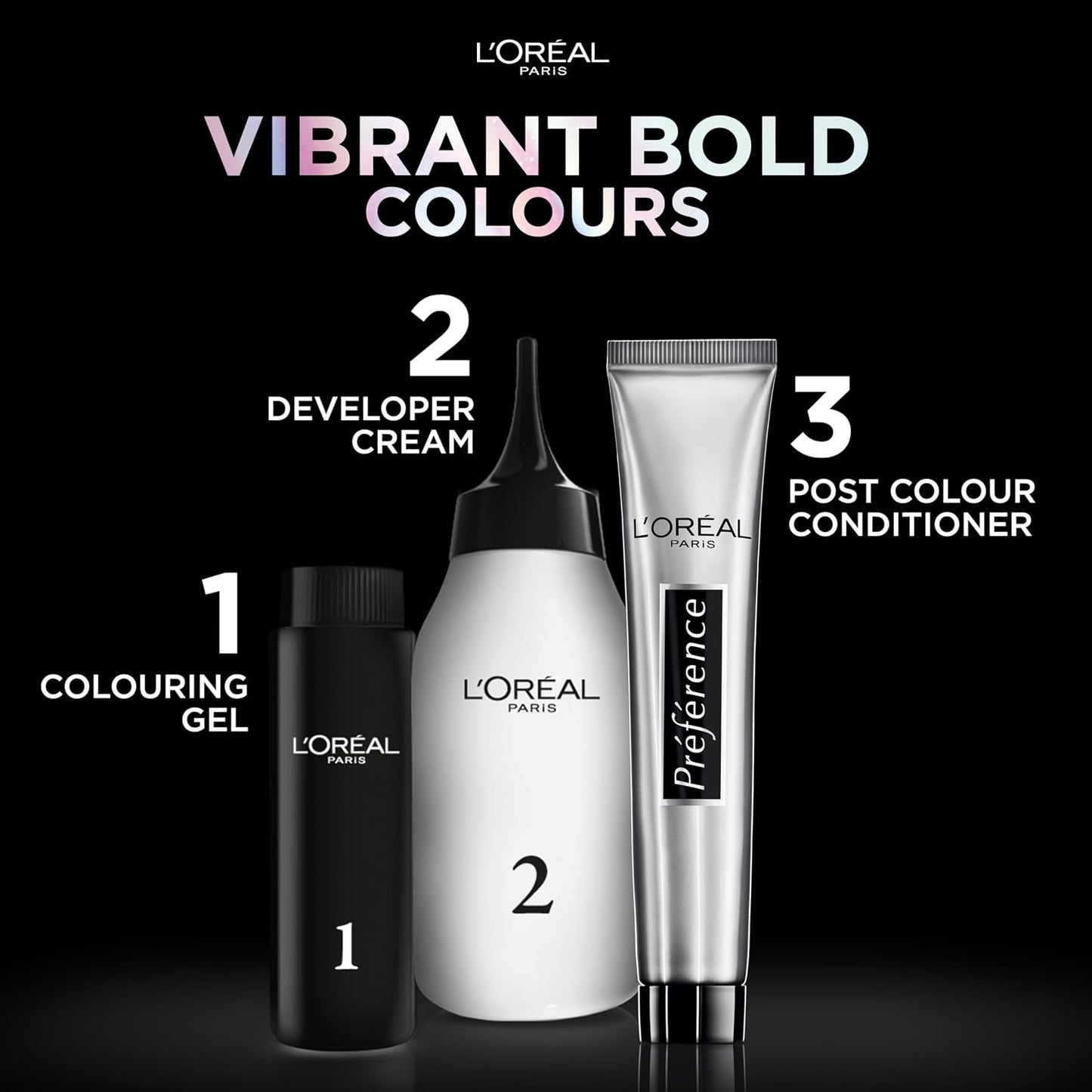 L'Oréal Paris Permanent Hair Colour, Long-Lasting Shine and Intense Colour, For up to 8 Weeks, Preference Vivids (Colorista), Blue Black 1.102, x1 pack