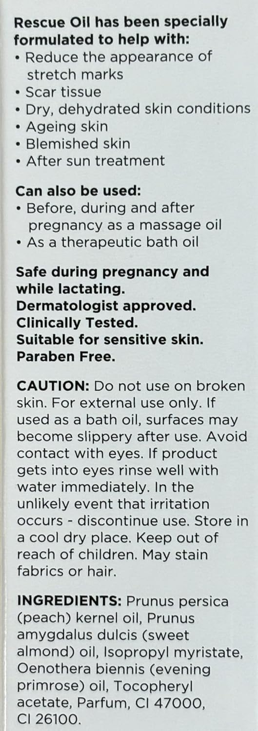 Healthpoint Derma V10 Rescue Oil, Reduce Appearance Of Stretch Marks Scar Tissue, Dry, Dehydrated Skin, After Sun, Ageing, Blemishes, Clinically Tested, Paraben Free, Vegan Friendly, Made In The UK
