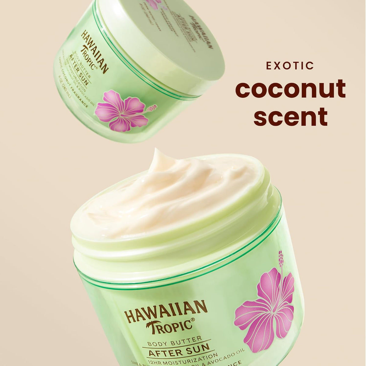 Hawaiian Tropic After Sun Lotion Moisturizer and Hydrating Body Butter with Coconut Oil, 226.8 grams