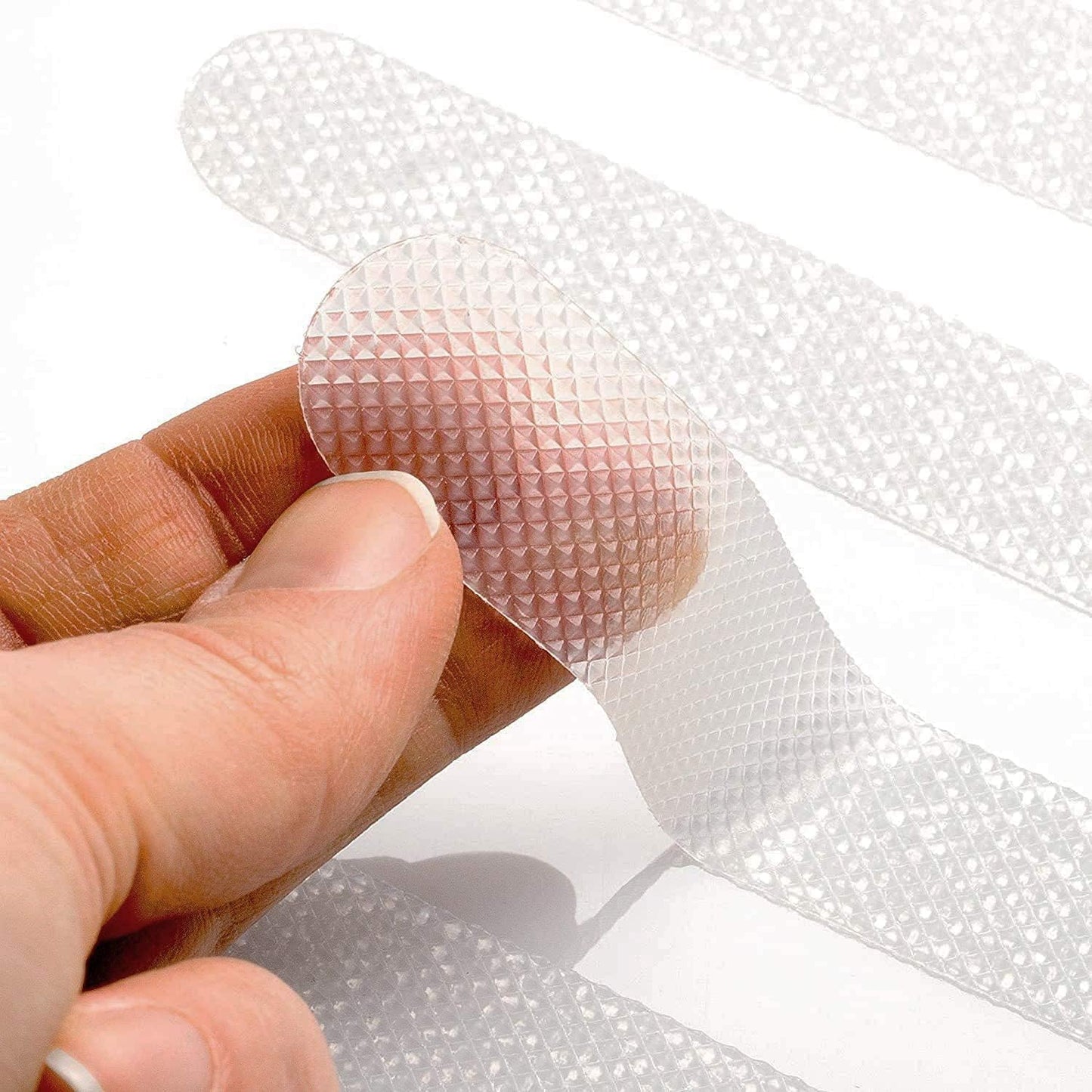 36pcs Transparent Anti Slip Grip Stickers, Clear & Non-Abrasive Textured Baby Bath Stickers for a Better Grip - 20mm x 380mm