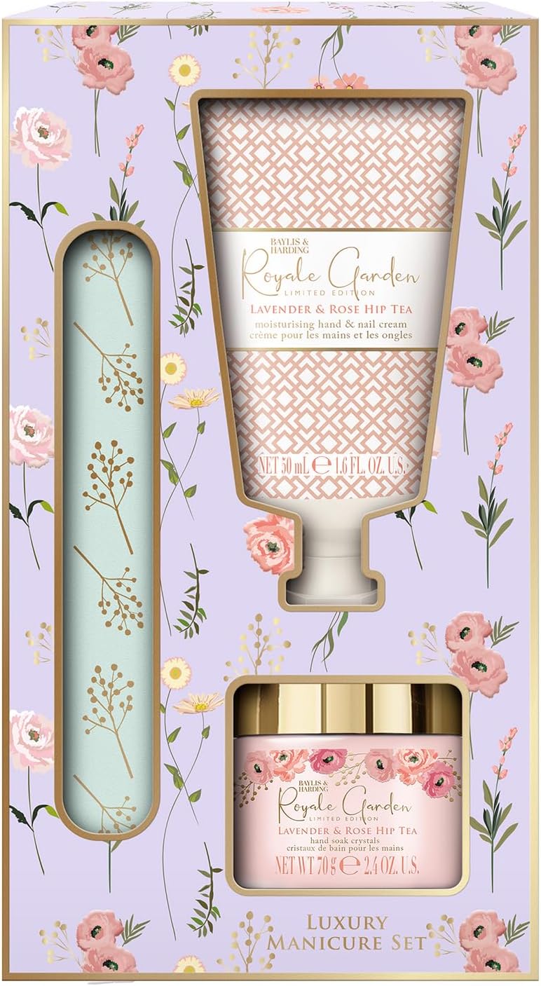 Baylis & Harding Royale Garden Lavender & Rosehip Tea Luxury Manicure Gift Set (Pack of 1) - Vegan Friendly