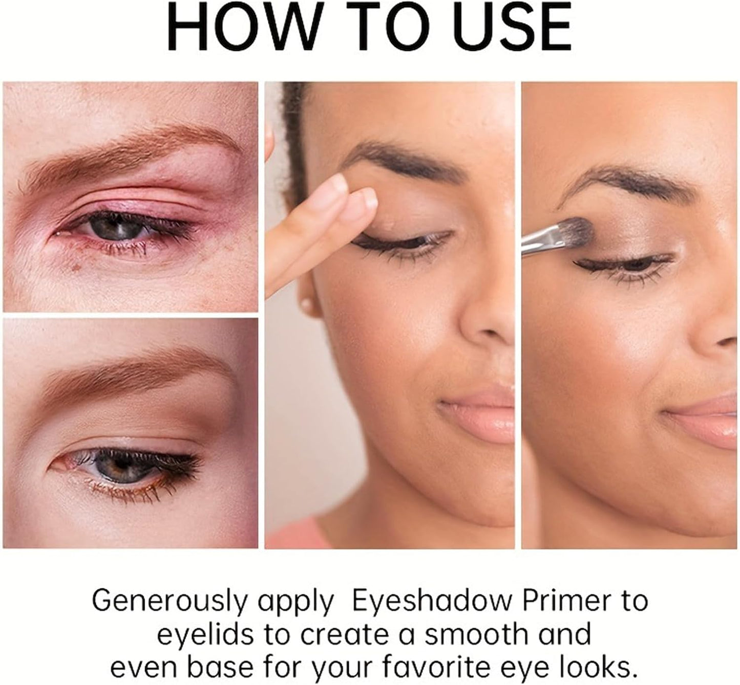 Eyeshadow Primer, Ultra-Creamy Eye Base Lightweight Long Lasting Eye Primer Makeup Base to Control Oil & Prevent Creasing for All-Day