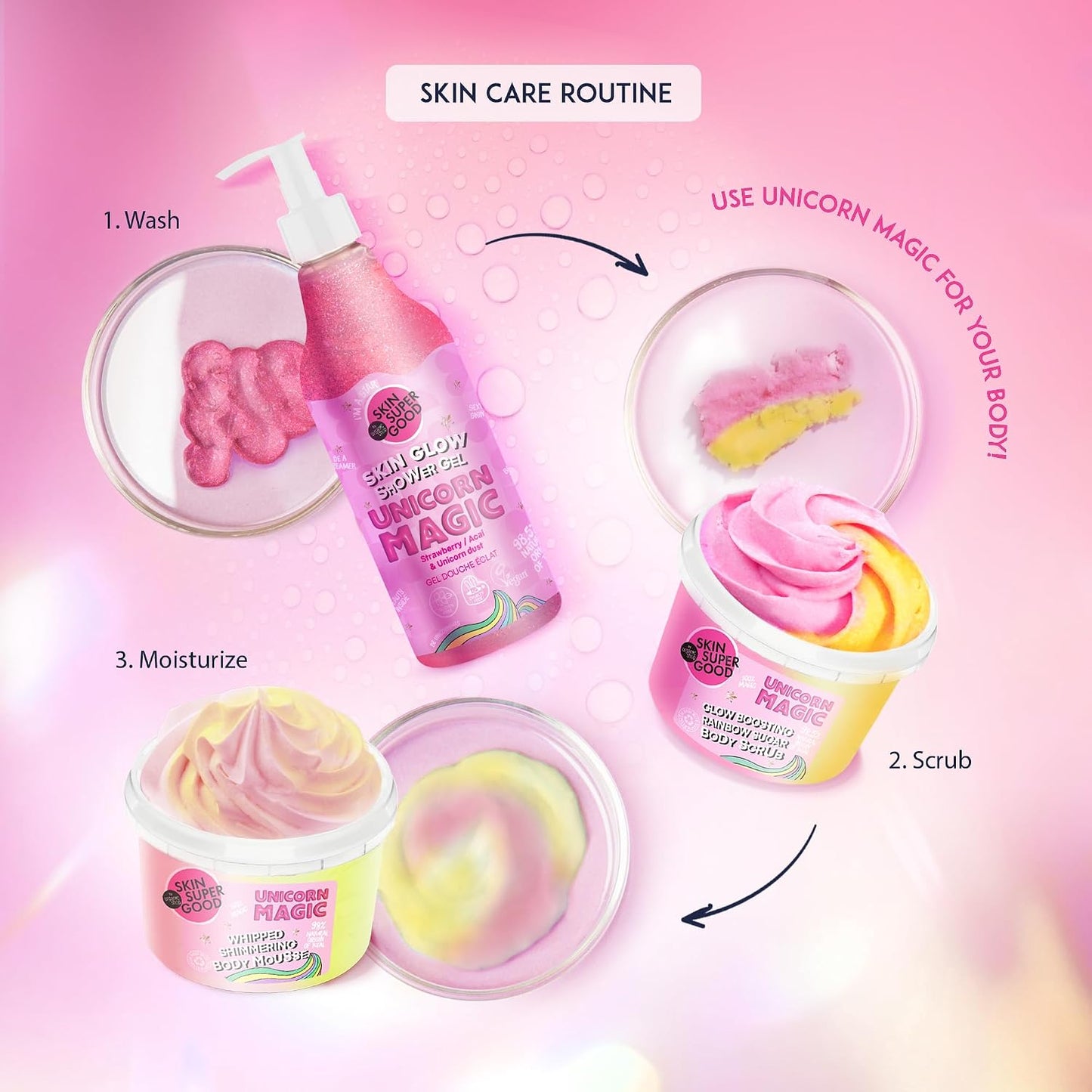 Organic Shop Body Mousse Unicorn Magic Whipped Shimmering, 250 ml