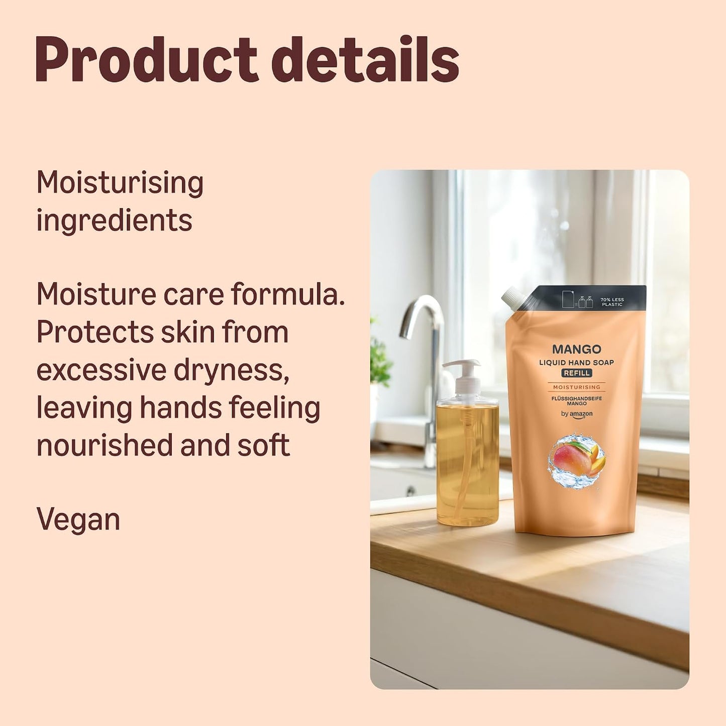 by Amazon Mango Hand Soap Refill, 2 x 1000ml