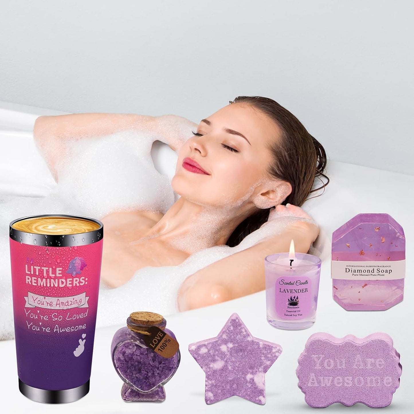 Thank You Teacher Gifts for Women Lavender Hamper Pamper Set | Birthday Gifts, Relaxation Spa Bath Set for Her, Wellbeing Get Well Soon Gift, Self Care Package for Mum, Wife, Sister