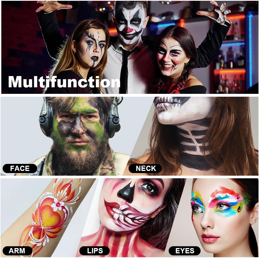 Face Paint Stick, Blue Eye Body Paint Stick for Softball Football Baseball Lacrosse, Non Toxic Makeup Stick for Adults Kids Halloween Cosplay, Sport Oil-based Painting Stick