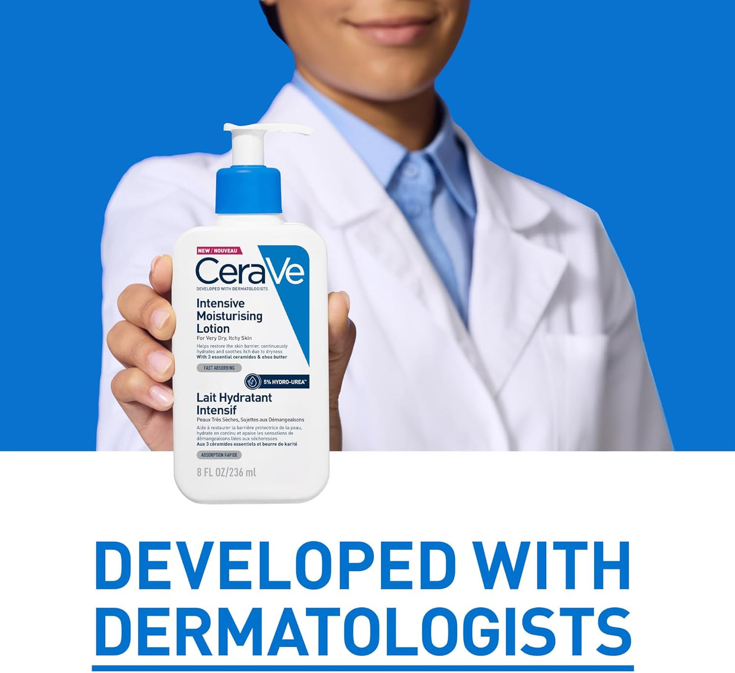 CeraVe Intensive Moisturising Lotion With 3 Essential Ceramides, Hyaluronic Acid, Shea Butter, MVE Technology, For Very Dry Itchy Skin, Fast-Acting, Fragrance Free