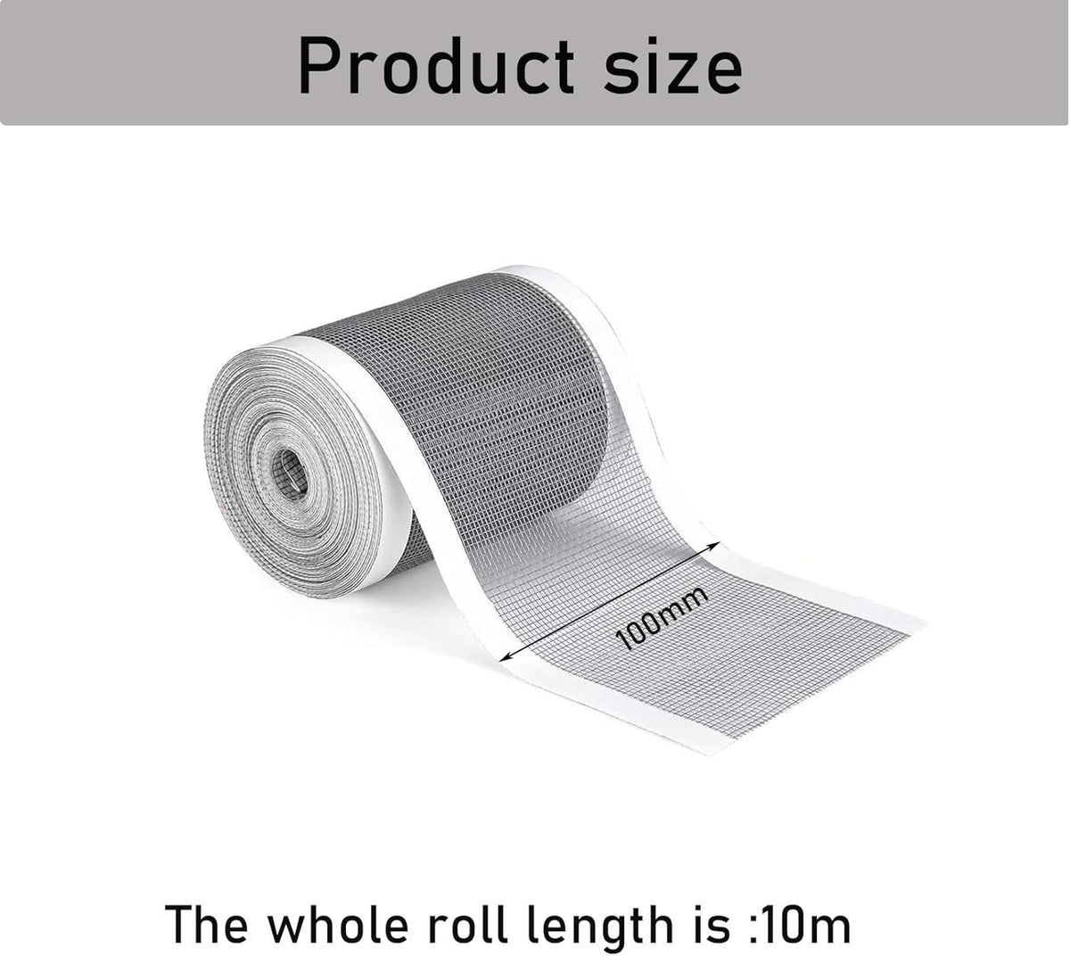 Shower Hair Strainer 100mm x 10m, Self-Adhesive Shower Drain Strainer, Disposable Mesh Hair Catcher with Plastic Scraper, Drain Filter for Showers, Bathtubs, and Kitchens