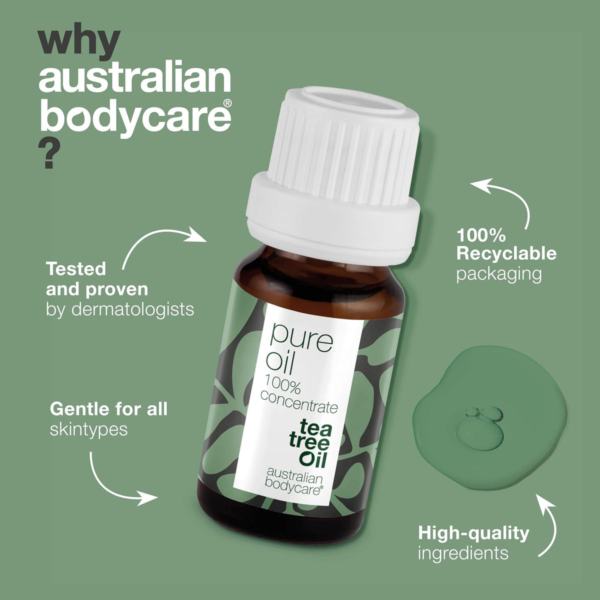 Australian Bodycare 100% Pure Tea Tree Oil, 10 ml | Our Tea Tree Oil is Pure and of Pharmaceutical Grade