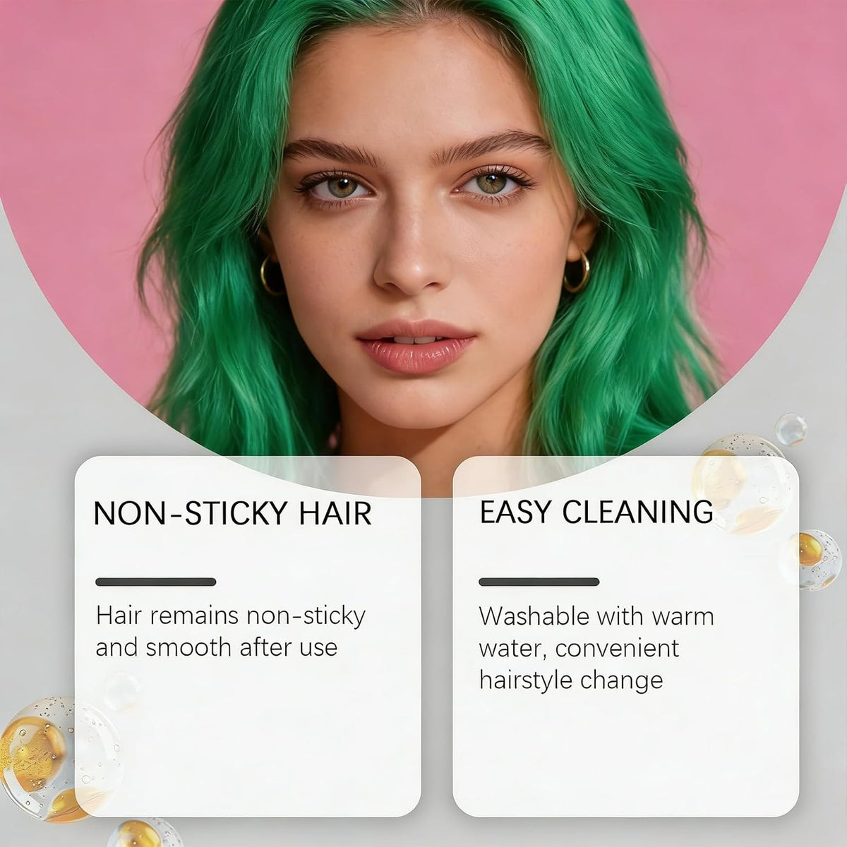 Temporary Hair Chalk Comb Green, Safe Washable Hair Color Stick, Instant Styling Hair Dye Comb for Halloween, Cosplay, Parties, St. Patrick's Day