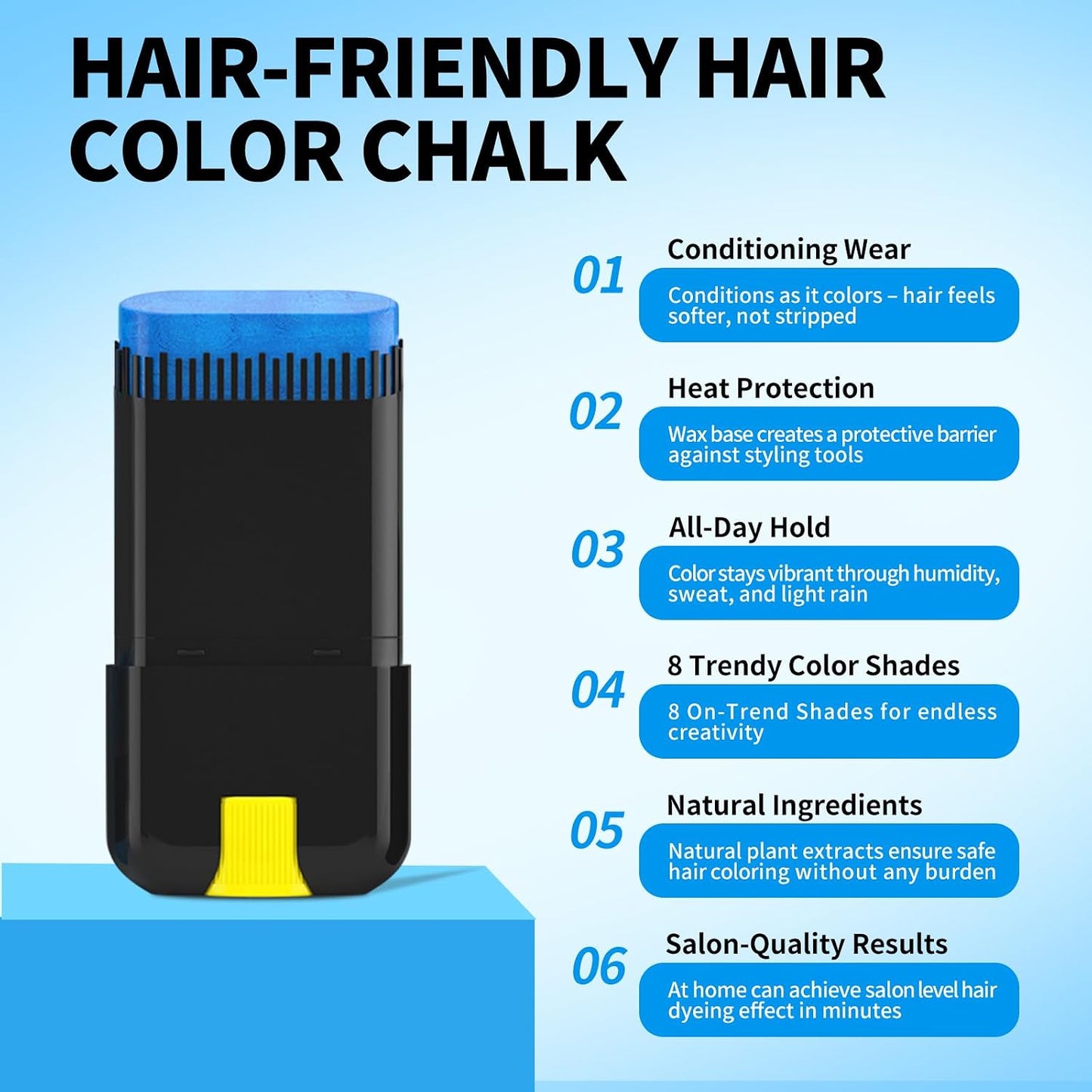 SEVICH Temporary Hair Chalk Comb Green,Hair Color for Kids,8 Dye Colours,Quick Drying & Easy Cleaning,Perfect for Halloween,Children's Day,Cosplay & Parties,20g
