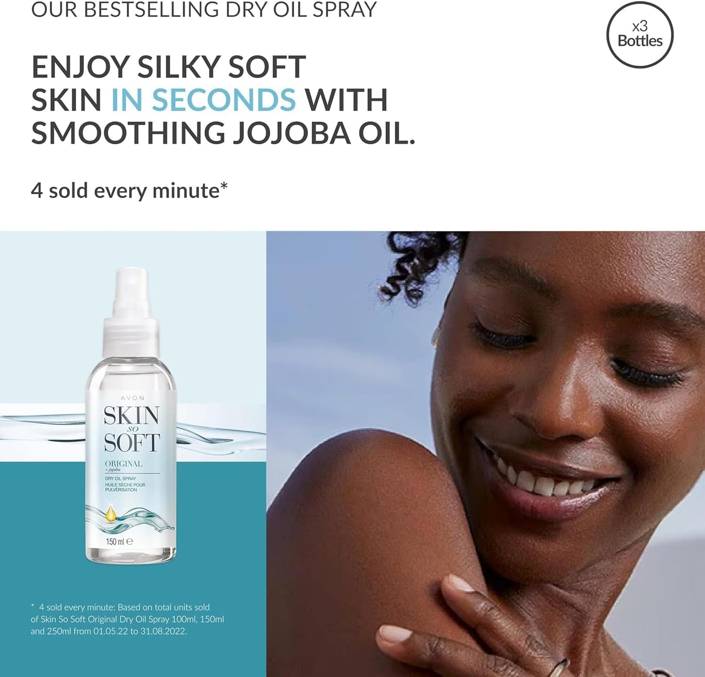 4 x Avon SKIN SO SOFT Original Dry Oil Body Spray (THE ONE MOSQUITOES & OTHER BUGS DON'T LIKE)