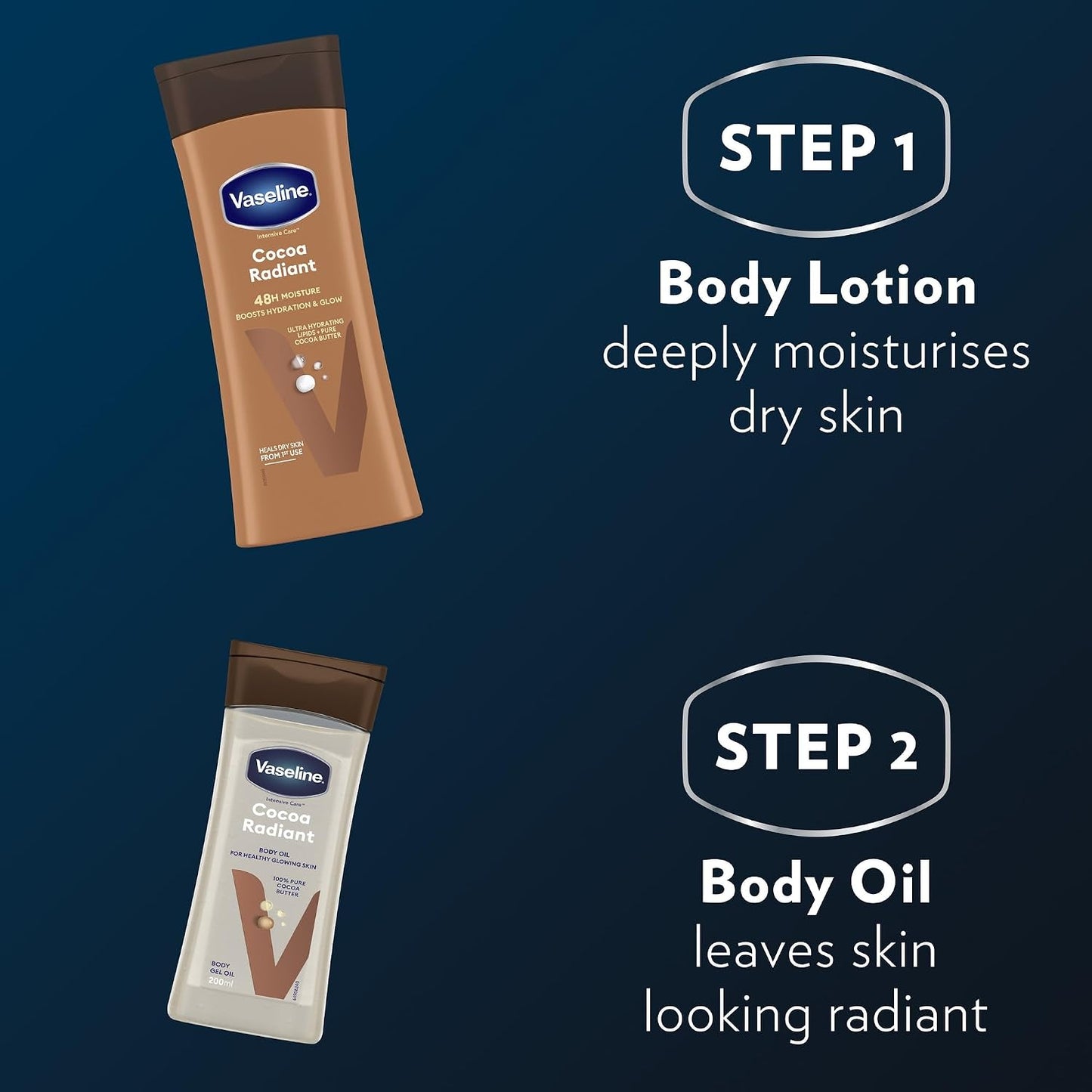 Vaseline Intensive Care Cocoa Radiant Body Oil – a smooth finish for dry skin