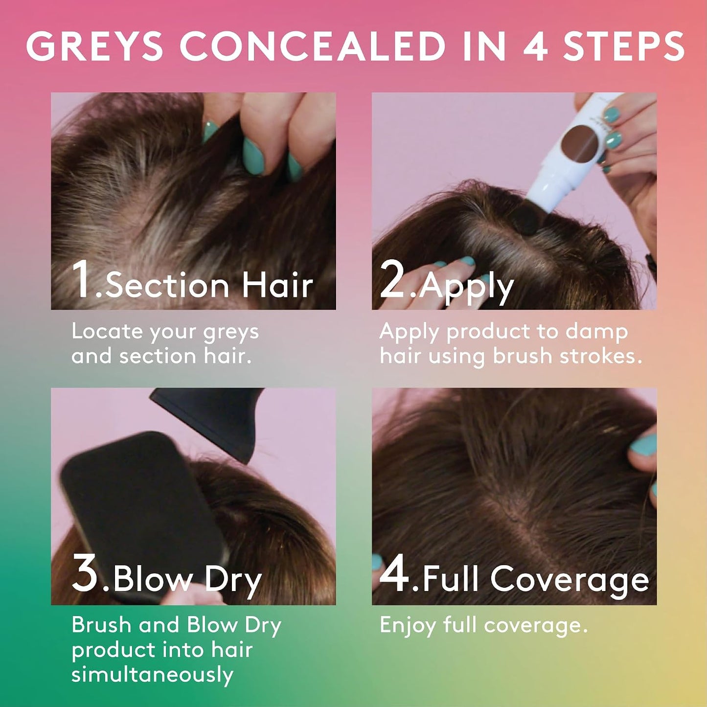 Josh Wood Blending Brush, Grey Root Touch Up, Dark Brown, Vegan, 20ml | Covers grey regrowth instantly, washes out next shampoo, salon-created formula, quick at-home root touch up between colours