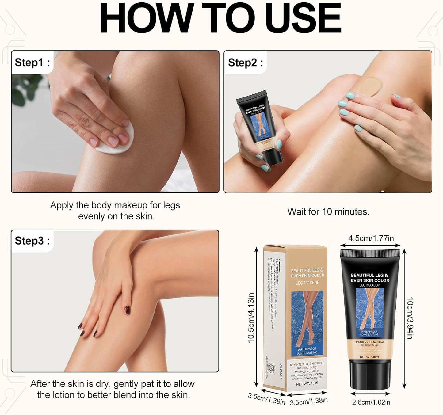 Leg Makeup Waterproof No Transfer, Leg Make Up to Cover Veins, Concealer Full Coverage, Body Concealer, Tattoo Cover Up Makeup, Even Skin Tone, Easy Application(03 Brown Color,40ml)