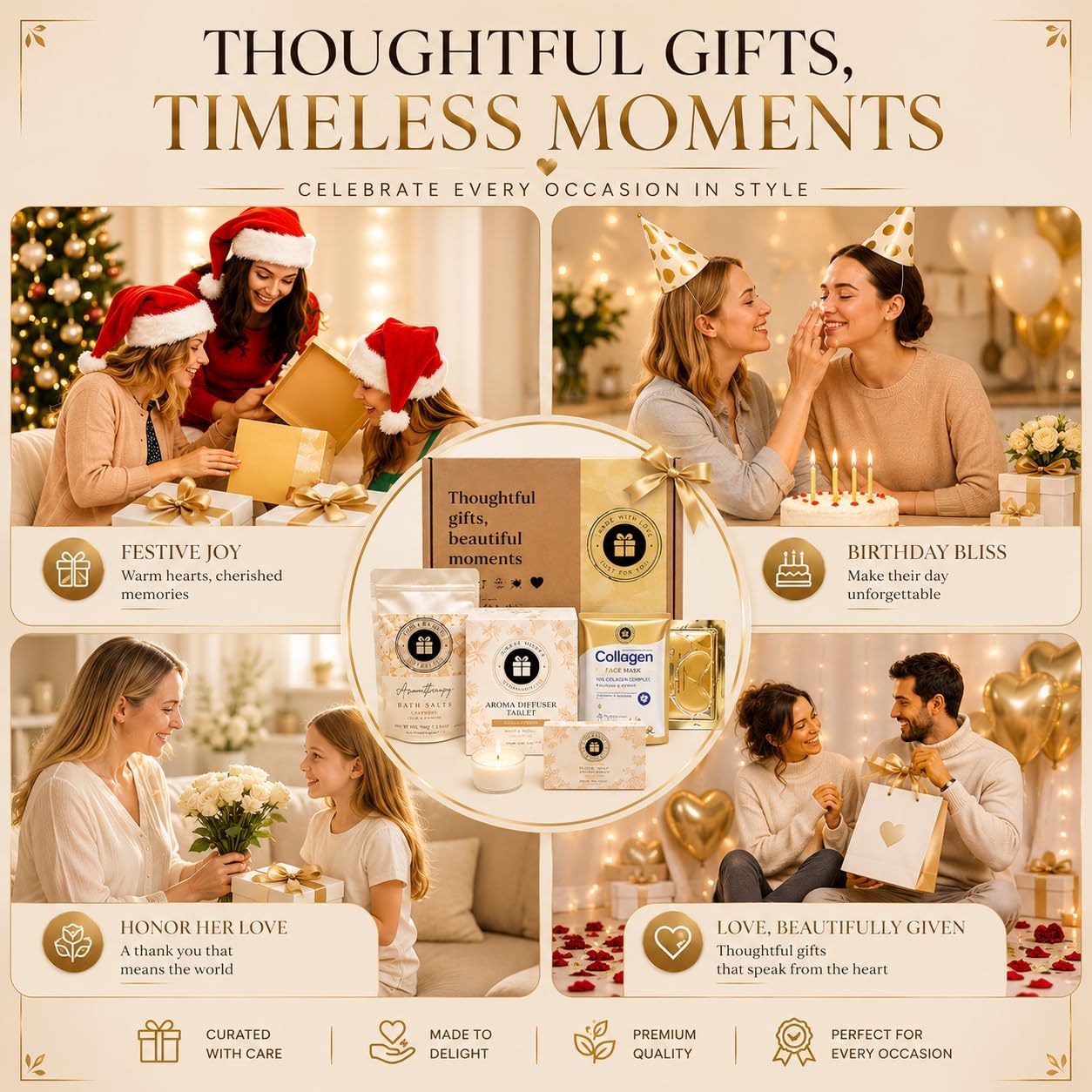 Birthday Pamper Gifts for Women | Relaxation Spa Bath Set & Self Care Hamper | Hug in a Box Care Package For Mum, Friends, Sister, Wife | Wellbeing Gift For Mother’s Day & Christmas
