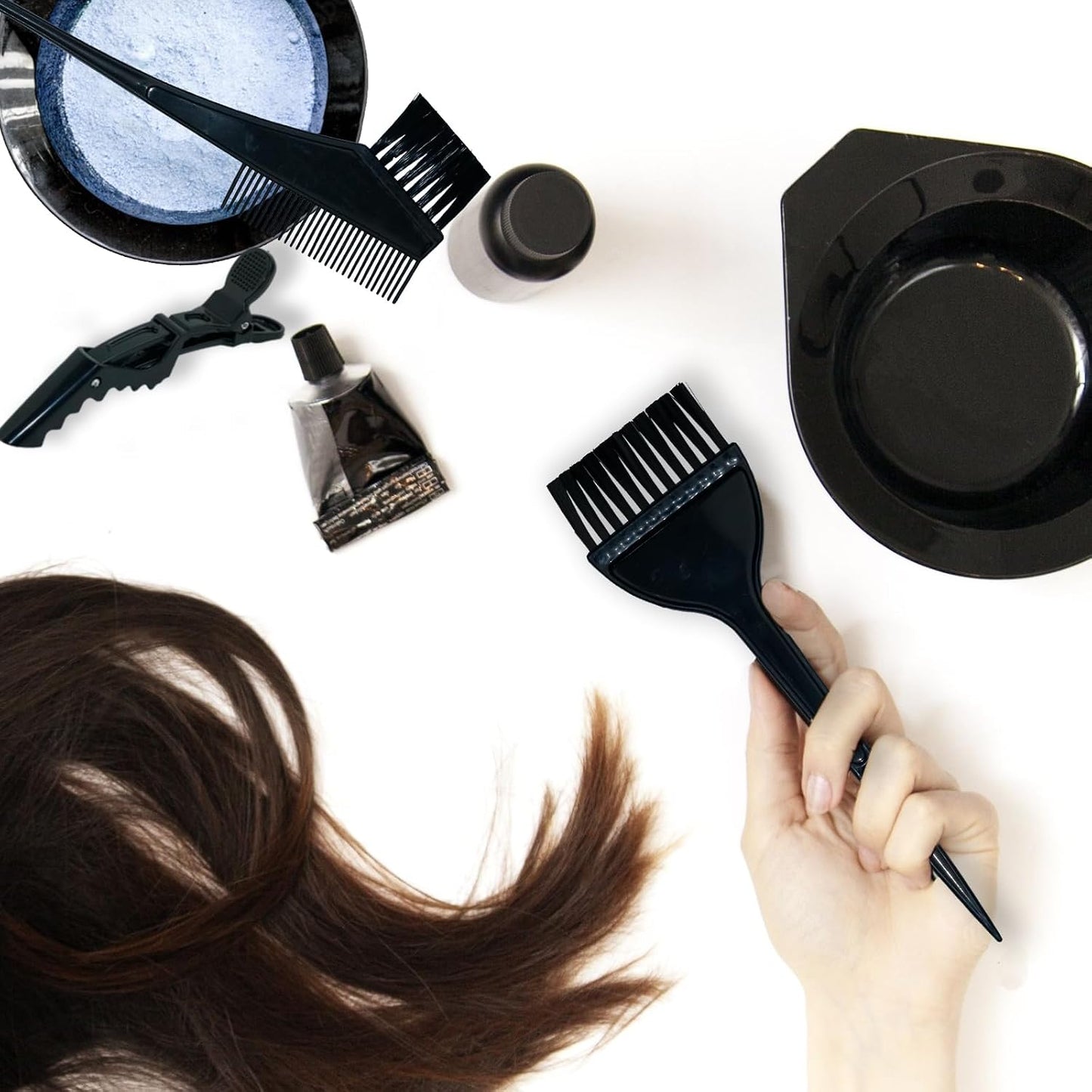 20Pcs Tools for Hair Colouring Kit, Hair Dying Tools Kit, DIY Beauty Salon Hair Bleaching Tools Kit, Hair Dye Bowl and Brush Kit, including Mixing Bowl, Ear Cover, Hair Shawl, Gloves, Hair Clips