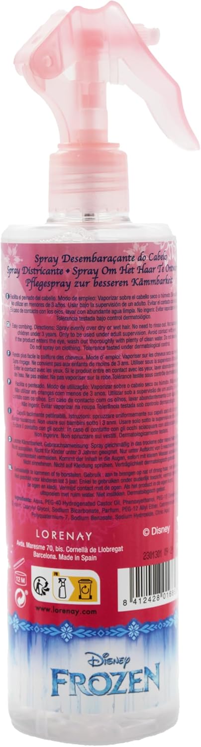Disney Frozen Detangling Spray - Kids' Hair Detangler for Effortless Combing, Wet & Dry Hair - Gentle, Dermatologically Tested Formula - Safe for Children Aged 3+, 400ml
