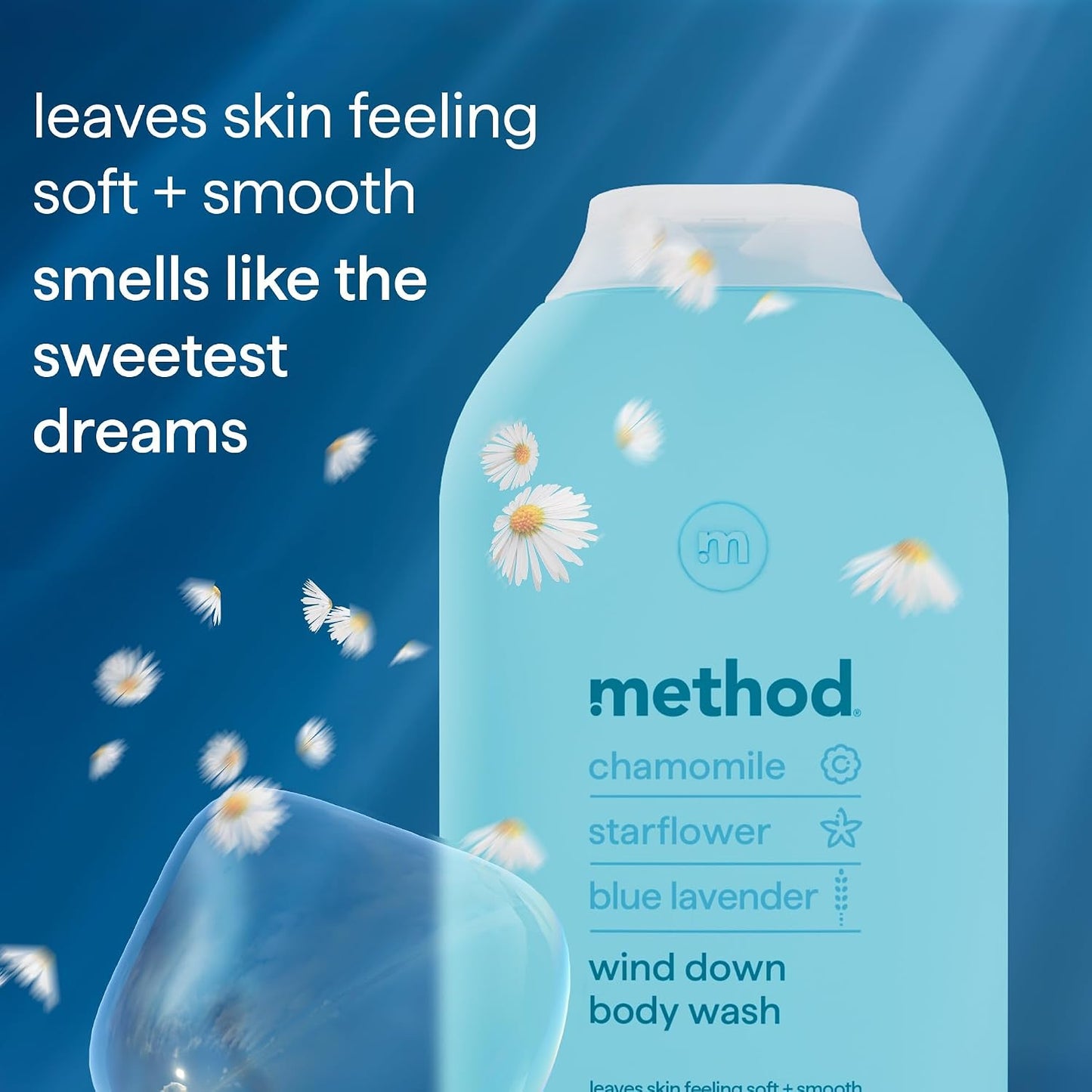 Method Body Wash, Wind Down, Shower Gel, Chamomile, Starflower and Blue Lavender Scent, Pack of 1, 532ml