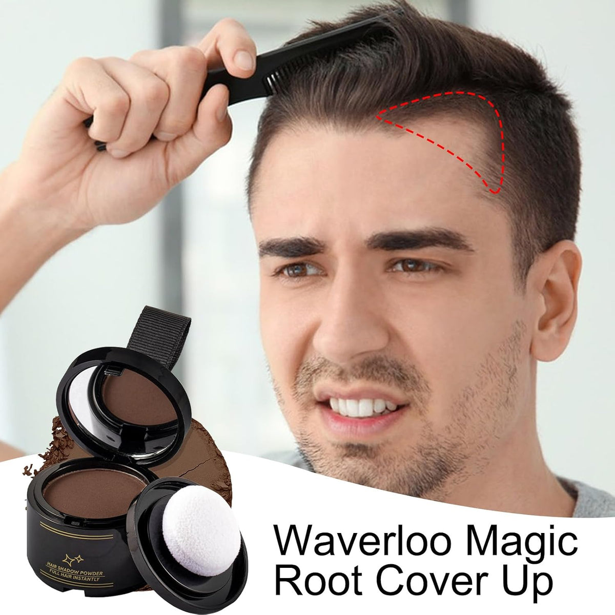 Root Powder - Hairline Powder | Hairline Concealer | Root Hair Color | Temporary Hair Color | Hairline and Beard Filler for Quick Touch Ups