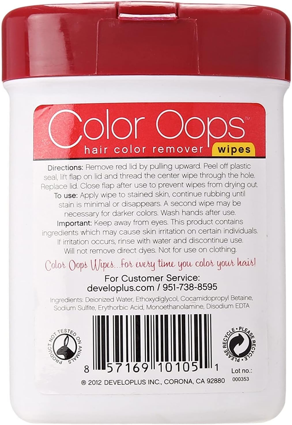 Color Oops Hair Color Remover Wipes, Size: 10