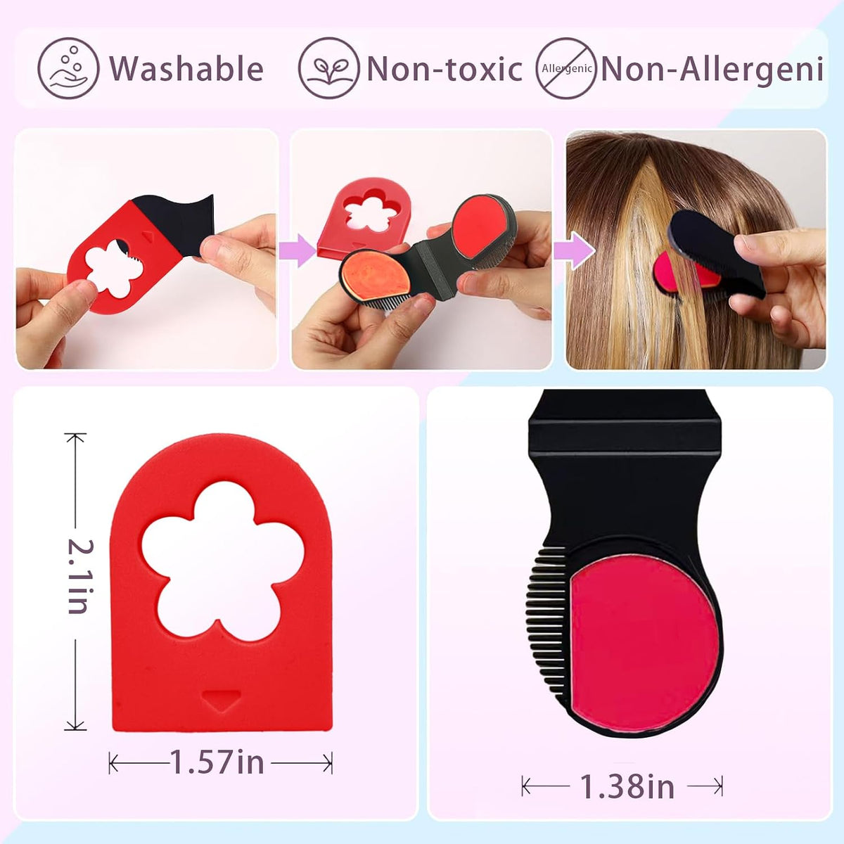 Hair Chalk for Girls Kids, 10PCS Temporary Hair Dye Colour, Coloured Hair Chalk Wash Out Kids, Teenage Girls Gifts, Christmas Gifts for Kids Gifts for 5-15 Year OldGirls (Pink etc.)