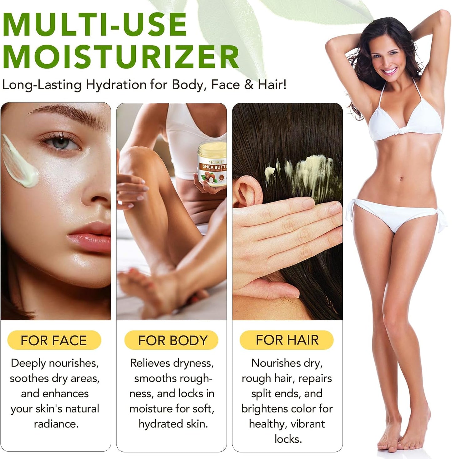 220g Organic Shea Butter, Pure Raw Unrefined Whipped Shea Butter Lip Balm Body Butter Moisturiser Cream Lotion for All Skin Face Hair Type, 7.8 OZ