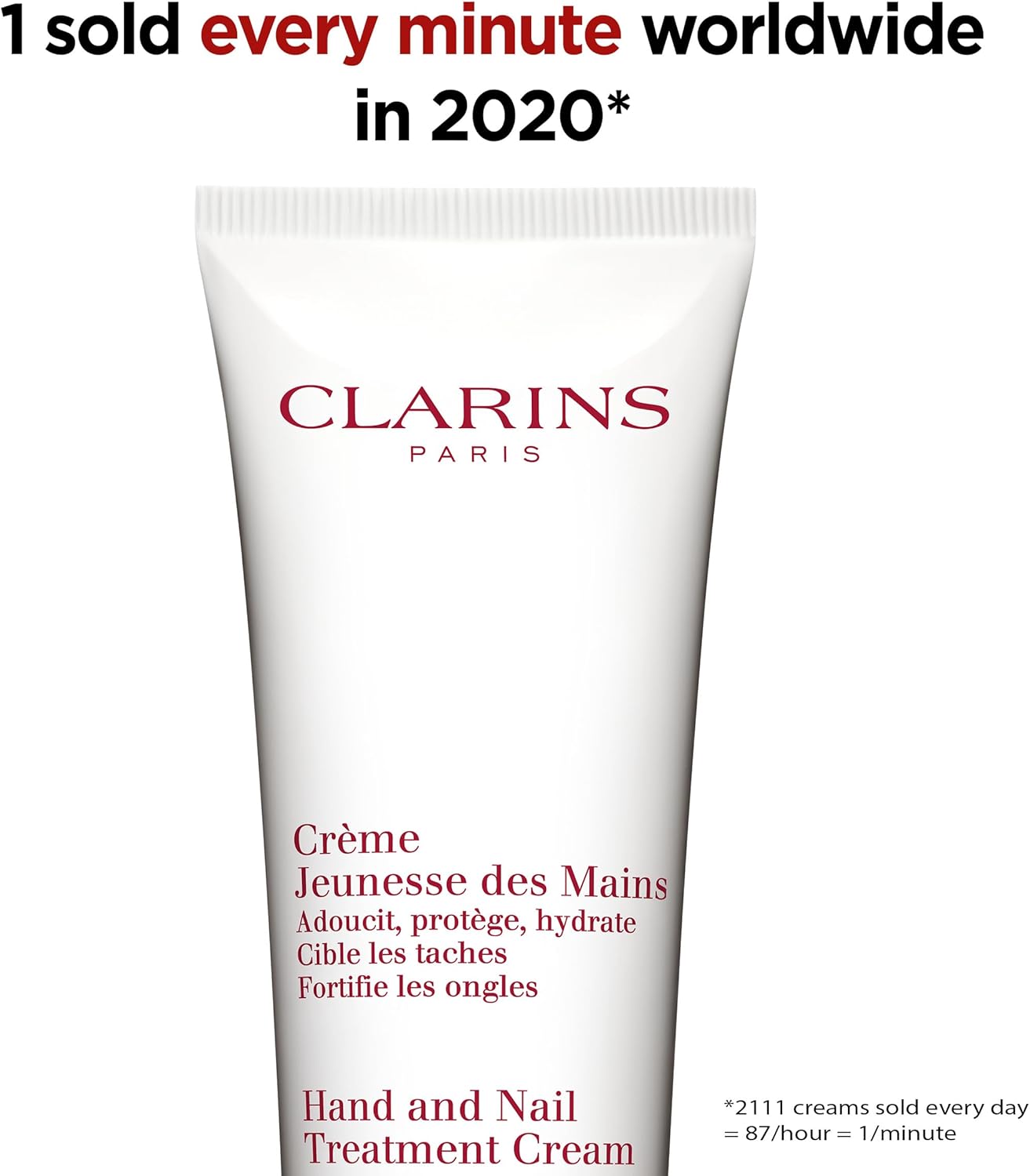 Clarins Hand & Nail Treatment Cream 100ml | Nourishing Moisturiser for Dry Hands & Strengthening Nails | Anti Aging | Non Greasy