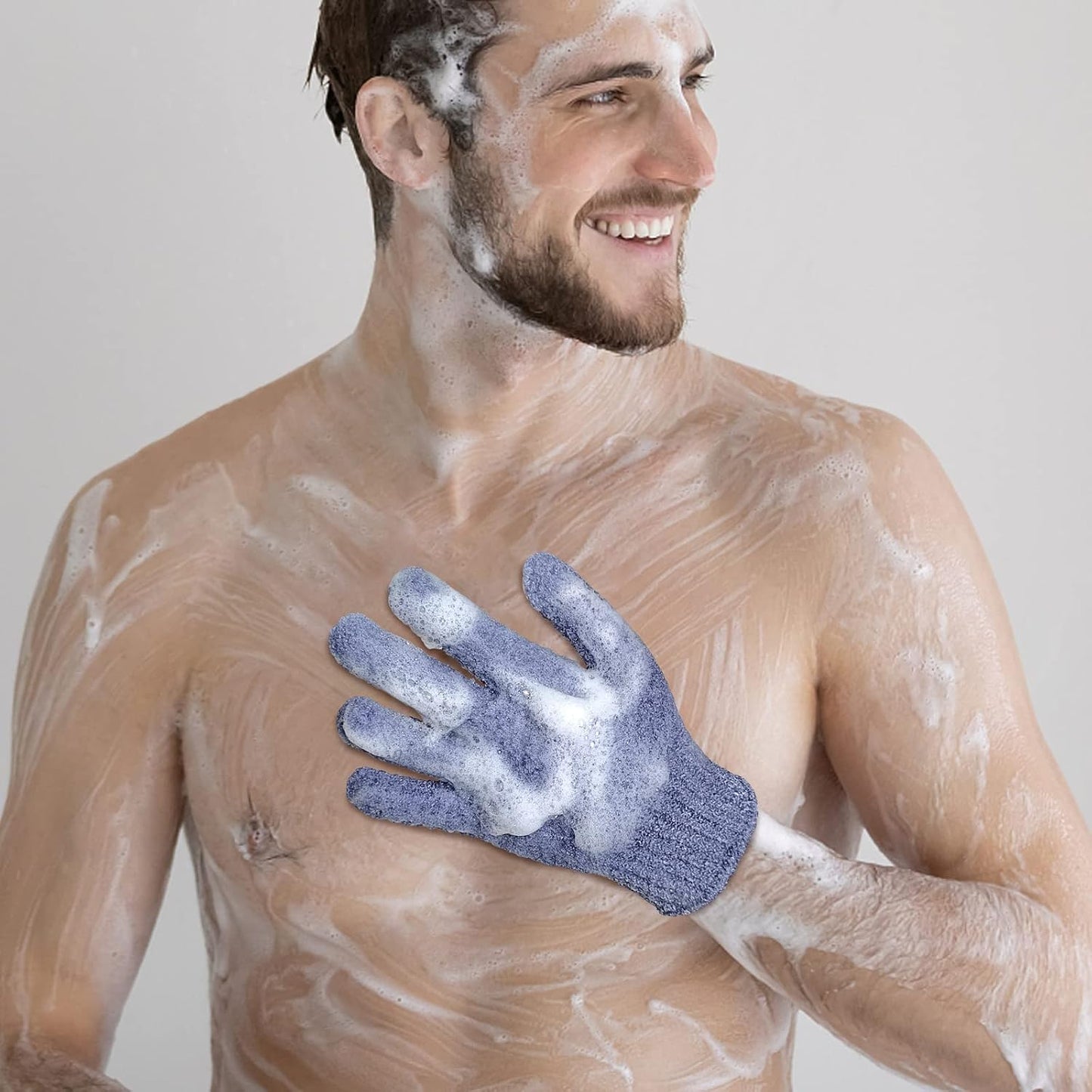 Exfoliating Wash Gloves, Shower Scrub Gloves/Loofah, Natural Fibre Bath Gloves for Spa, Massage, Body Scrub Exfoliator, Dead Skin Remover with Hanging Loop(Heavy)