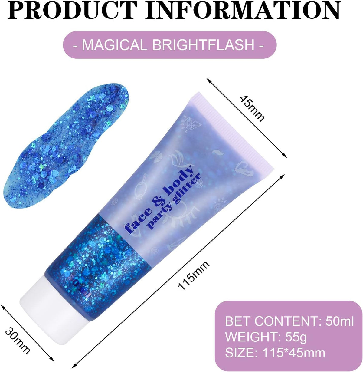 3Pcs Body Glitter Gel Kit, 50ml Mermaid Sequins Chunky Glitter Liquid Gel for Face, Body, Eye, Hair, Nail DIY Art Festival Party Makeup Decoration