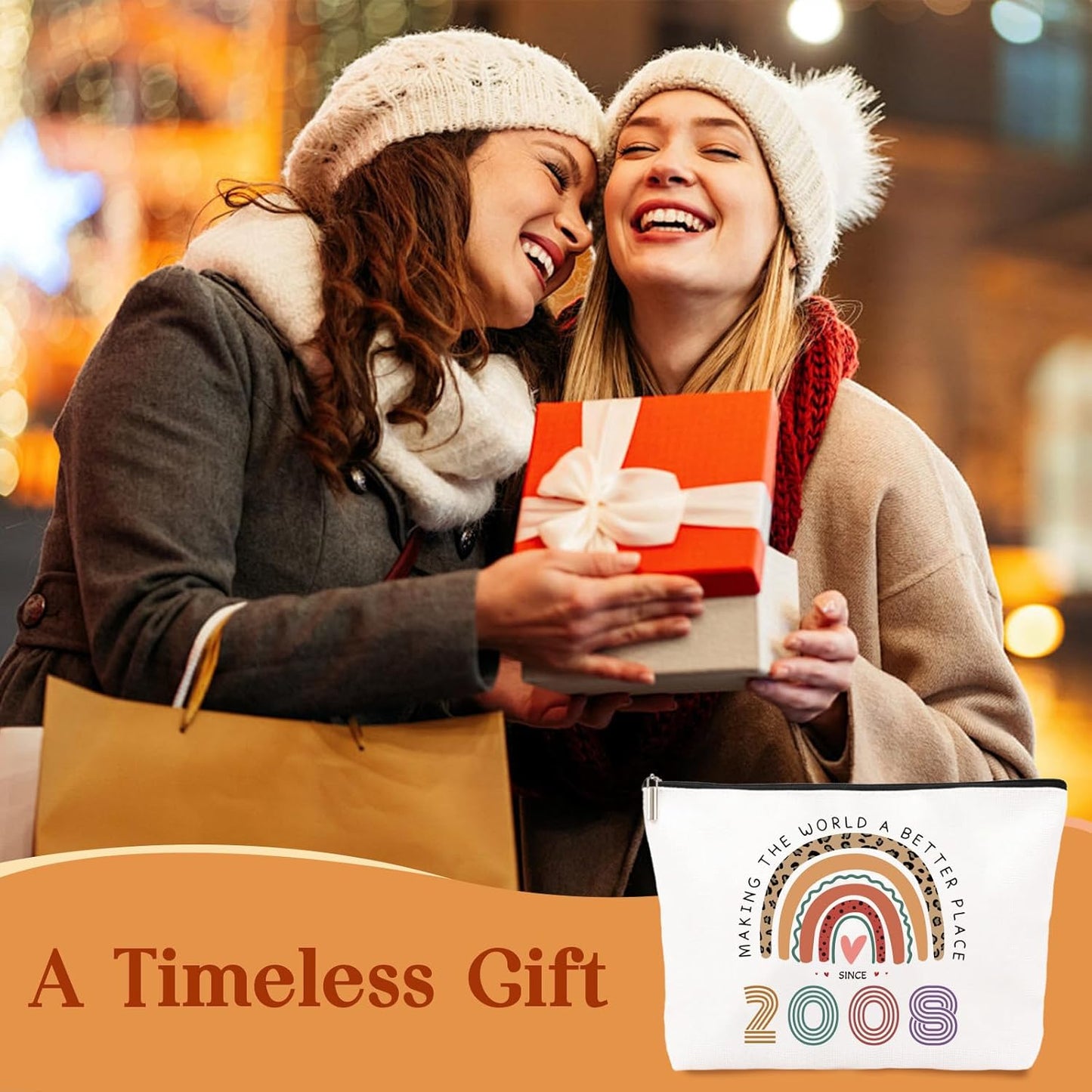 18th Birthday Gifts for Her- Small Comestic Bag Presents for Her 18th Birthday -Personalised 18 Year Old Lady Present Ideal for Best Friend, Sister(only Bag)