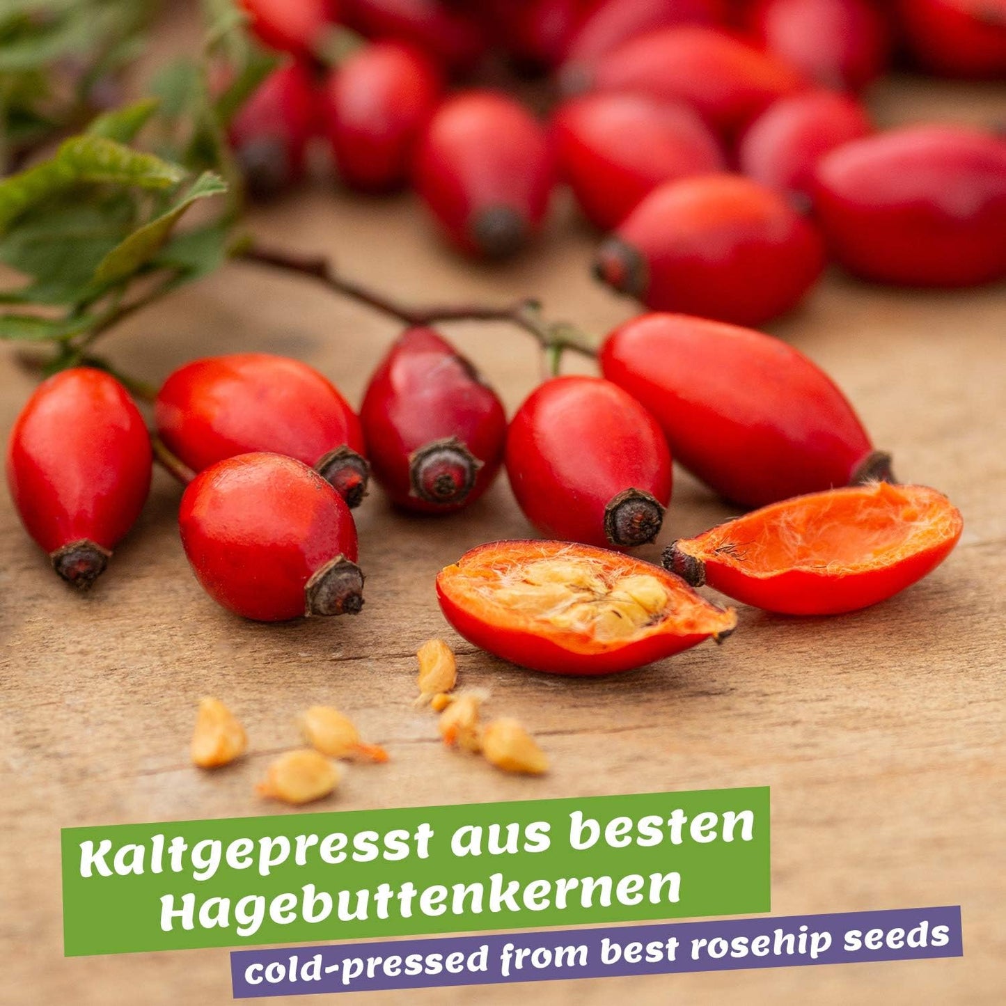 Rosehip Oil 50ml - 100% organic, cold pressed, vegan - Anti-aging Rose Hip Seed Oil for face, skin, body, hair, hands