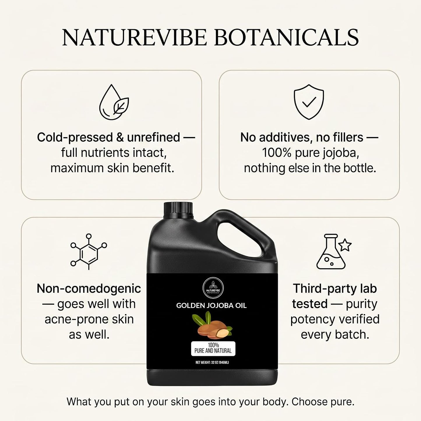 Naturevibe Botanicals Jojoba Oil 946ml | 100% Pure and Natural | Great for Skin Care and Hair Care