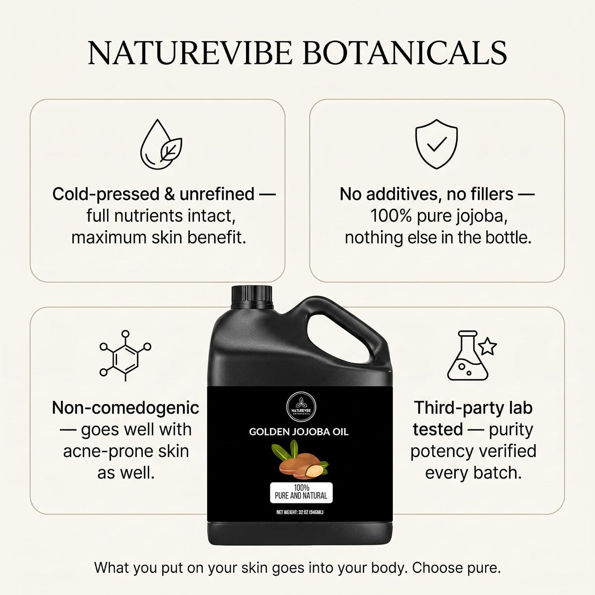 Naturevibe Botanicals Jojoba Oil 946ml | 100% Pure and Natural | Great for Skin Care and Hair Care