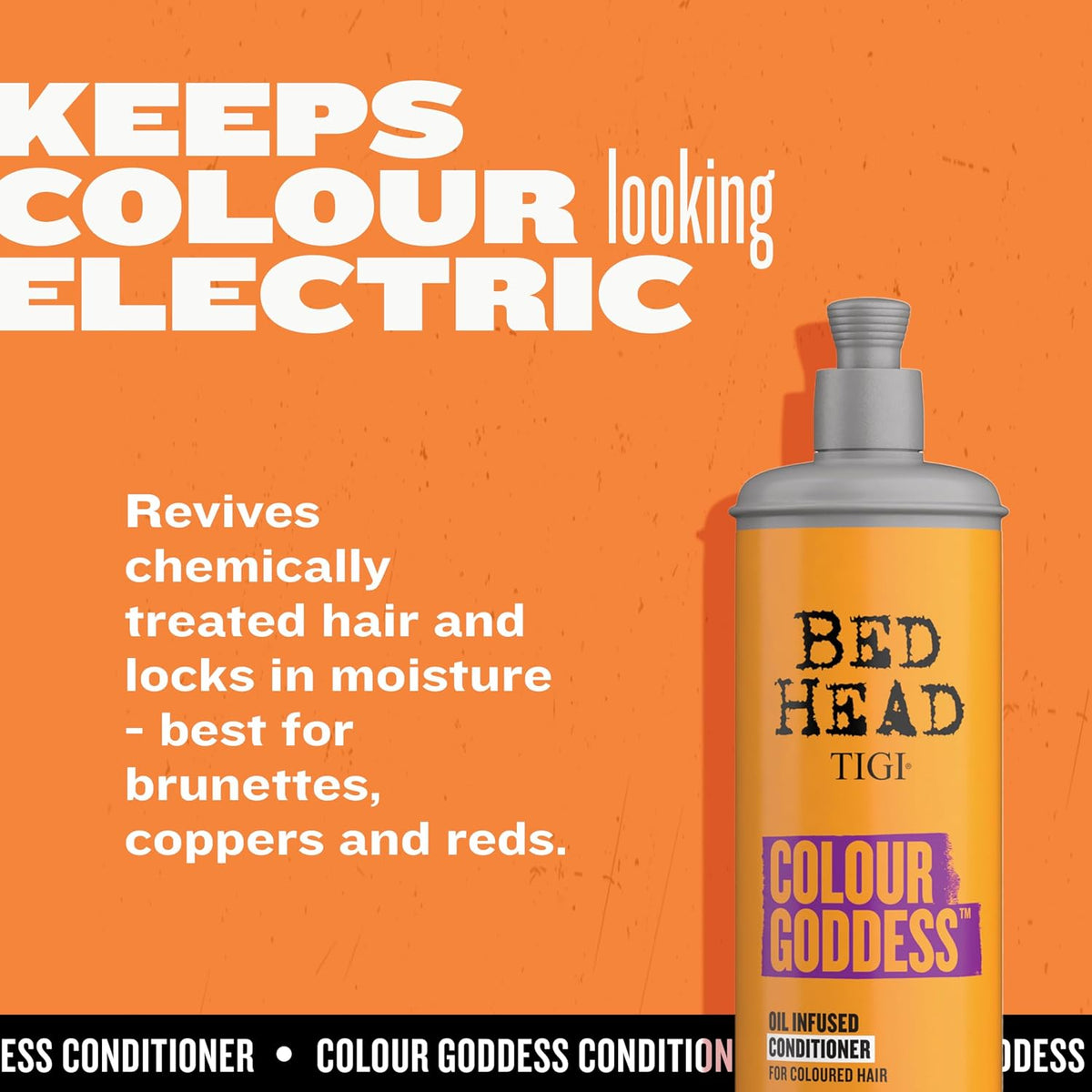 Bed Head by TIGI Colour Goddess Conditioner, For Coloured Hair with Sweet Almond, Coconut Oil & Shea Butter, Moisturises & Softens, 750ml