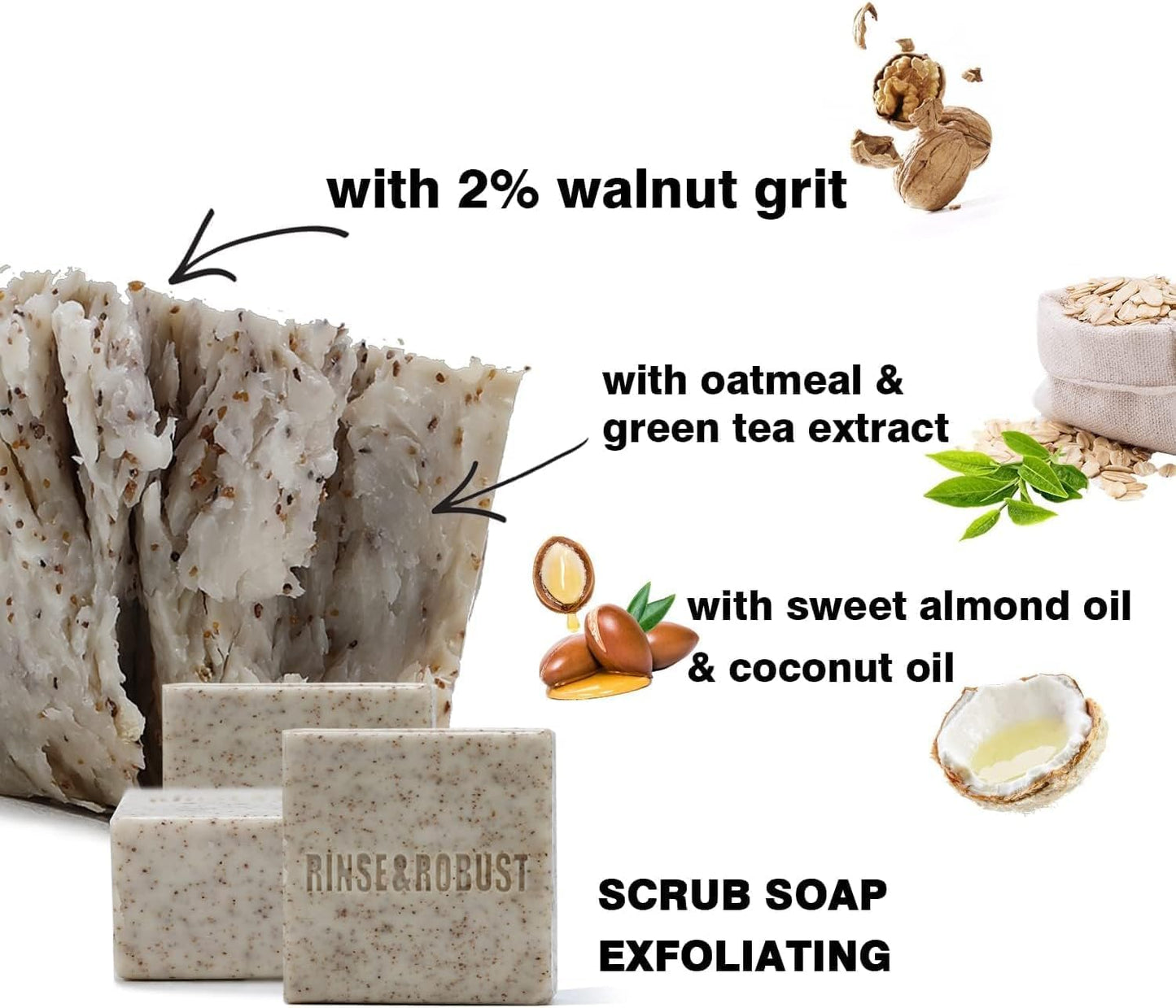 Soap Bars Mens Set Gifts Fathers Day 6Pcs Handmade Cleansing Set Moisturizing & Exfoliating Scrub Soap Gift for Men All Skin Type 3.5 oz of 6 Different Scents Bars Idea Christmas Valentine's Day Gifts