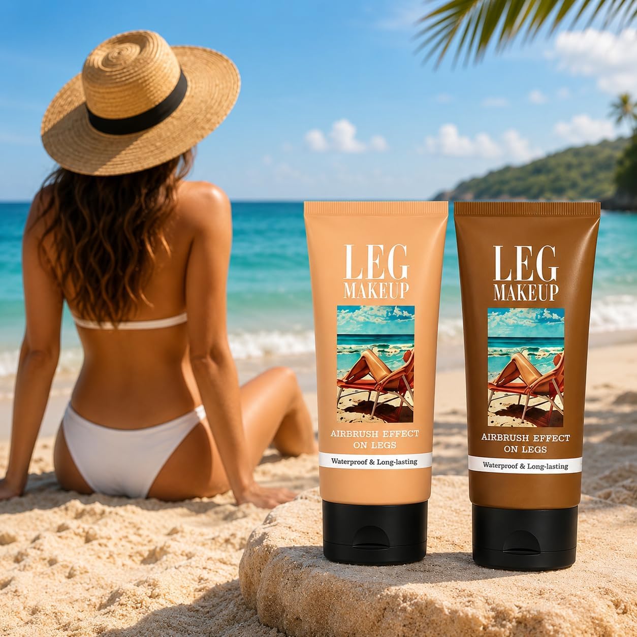 Miracle Da Paris Body Perfector Waterproof Tattoo Cover Up Makeup Full Coverage Leg Foundation Cream with Brush for Daily Wear and Events (1#)