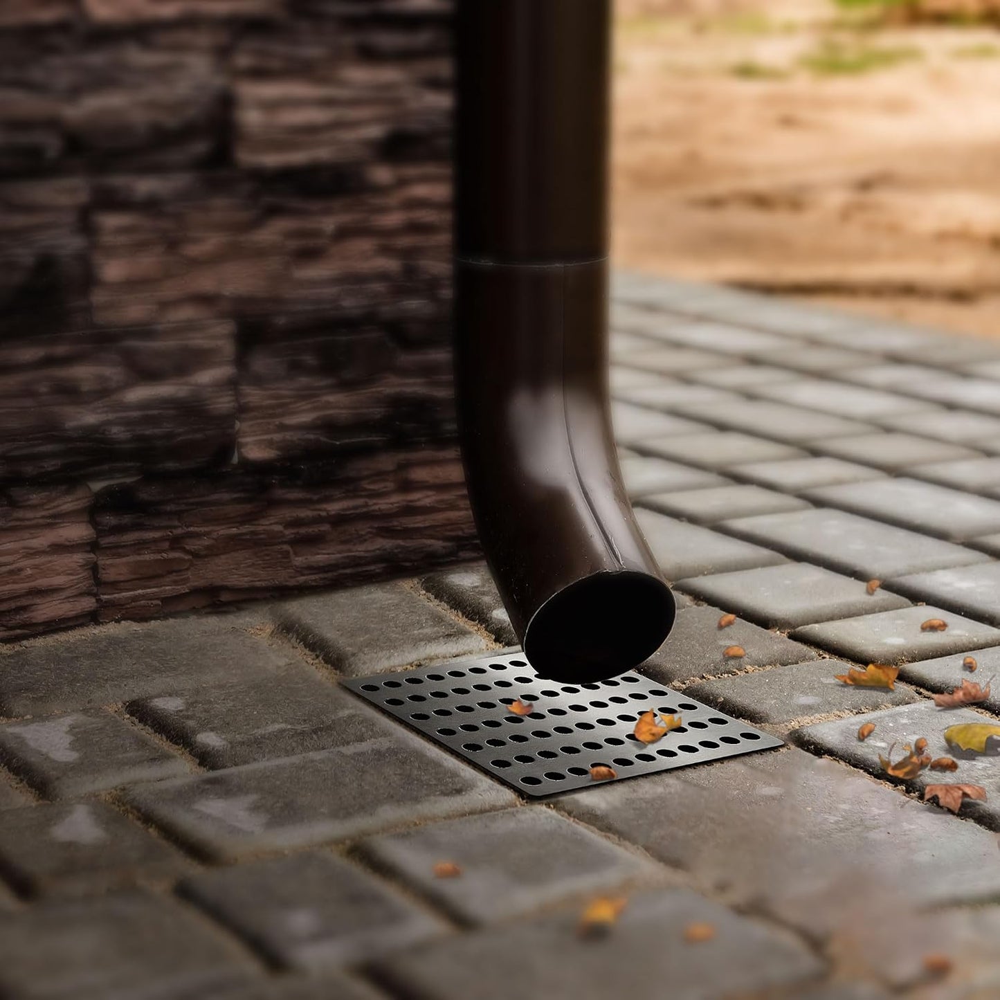 Set of 2 Drain Covers Outdoor Drain Protection Square Leaf Guard 15cm x 15cm - Rustproof Metal Stainless Steel Swirl Drainage Guard Outdoor & Garden Use | 6 x 6 Inch |