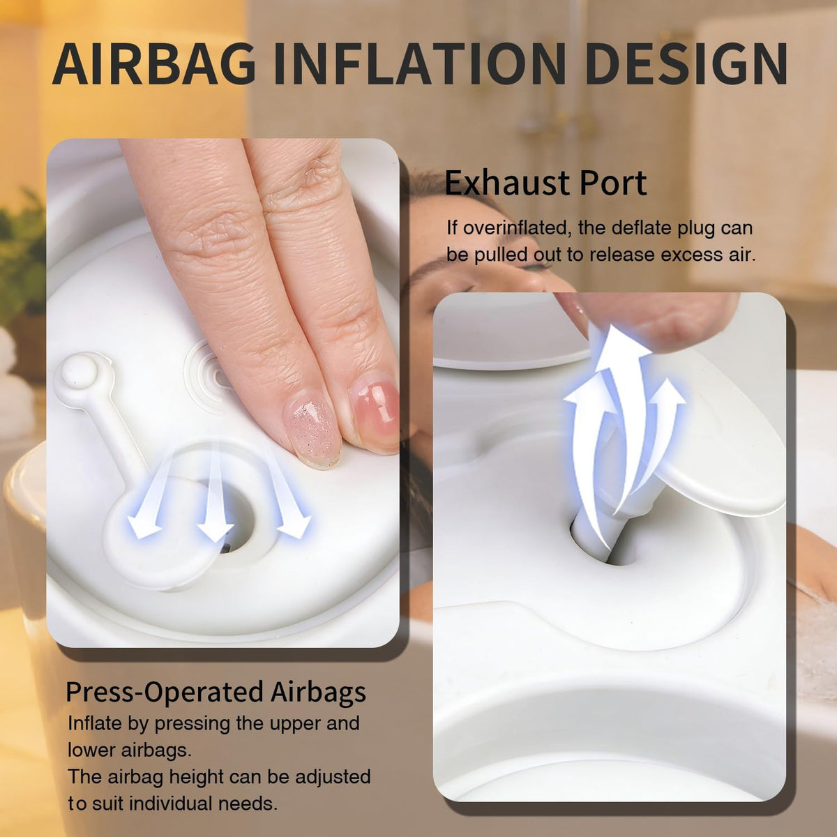 4D Silicone Bath Pillow for Bathtub, Upgraded Adjustable Bath Pillows for Head and Neck with Suction Cups, Quick-Dry and Non-Slip Bath Head Rest for Baths, Spa Gifts for Women, Mom (White)