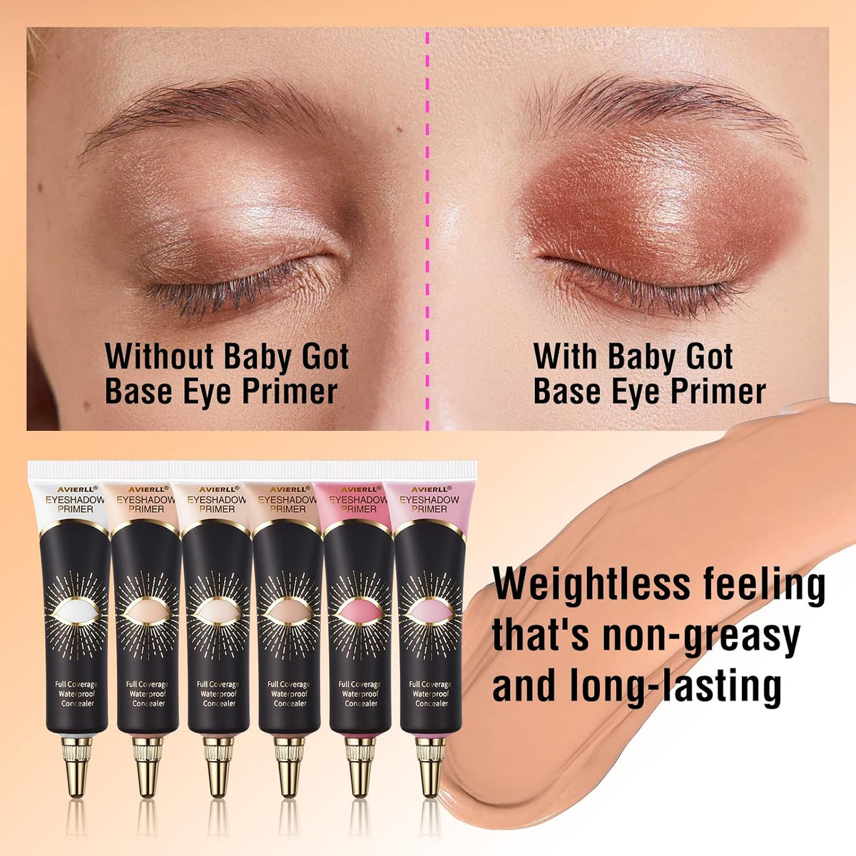 Eyeshadow Primer - Cream Eye Primer - Eye Base for Long Lasting Eye Makeup - Cream Colorful Eyeshadow Base for Eyelid - Matte Full Coverage Concealer Makeup for Mature Skin (02 MEDIUM)